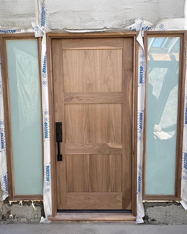 Wood door installation project