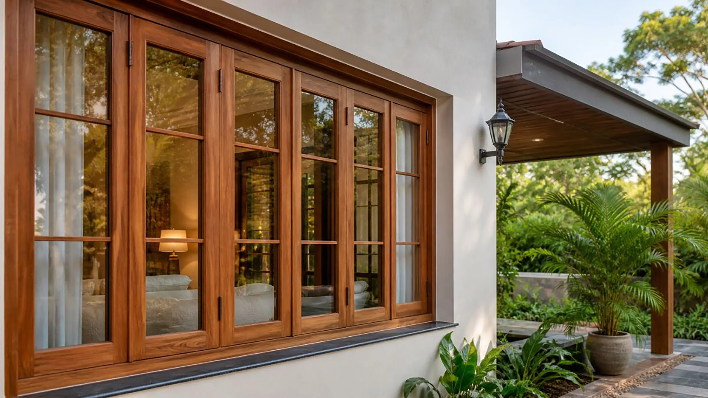Custom wood windows on a Los Angeles home by TruCrafter