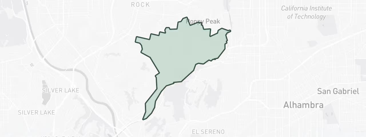 Map of TruCrafter's Highland Park, Los Angeles service area